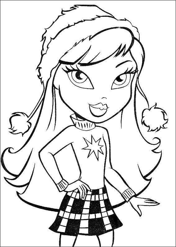Раскраска Кукла из bratz  Скачать ,Кукла, Bratz ,.  Распечатать 