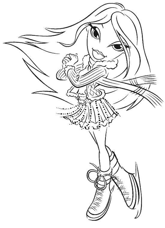 Раскраска Кукла из bratz  Скачать ,Кукла, Bratz ,.  Распечатать 
