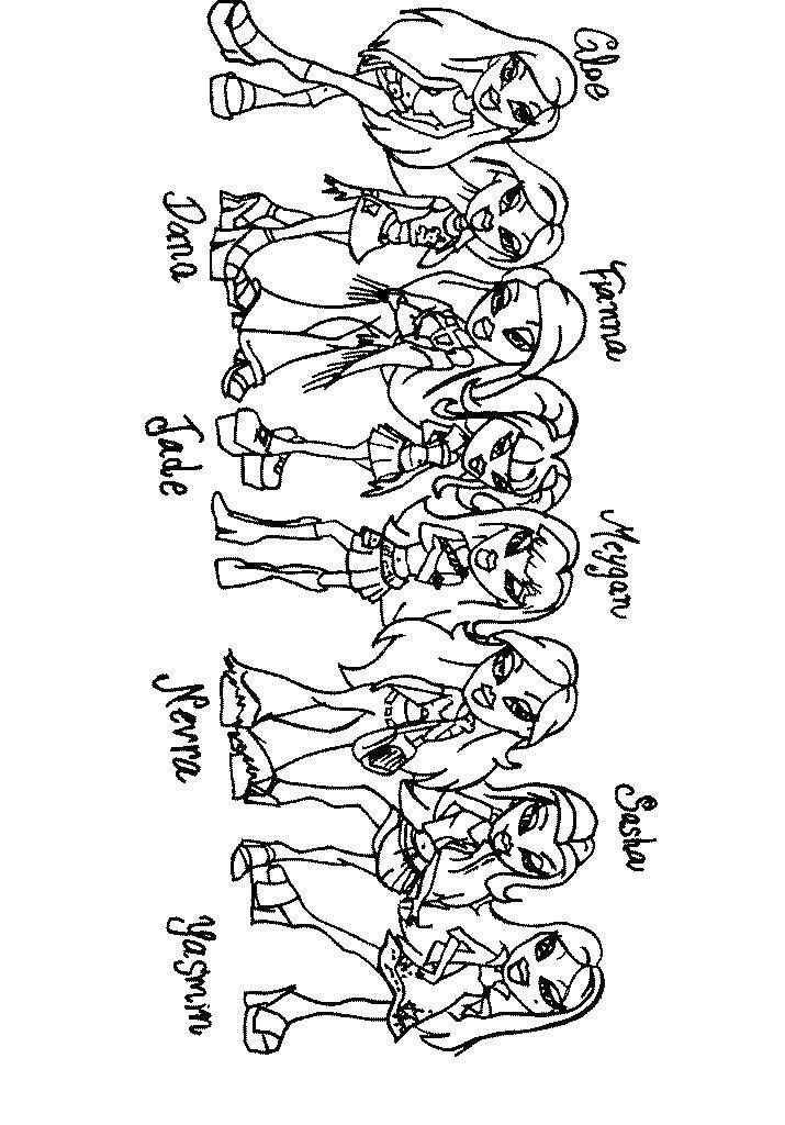 Раскраска Куклы bratz  Скачать ,Кукла, Bratz ,.  Распечатать 
