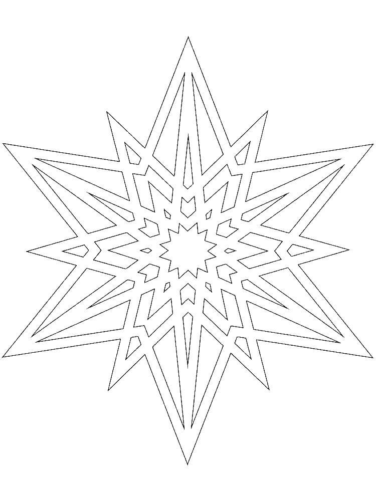 Раскраска Снежинка Скачать ,снежинка,.  Распечатать 