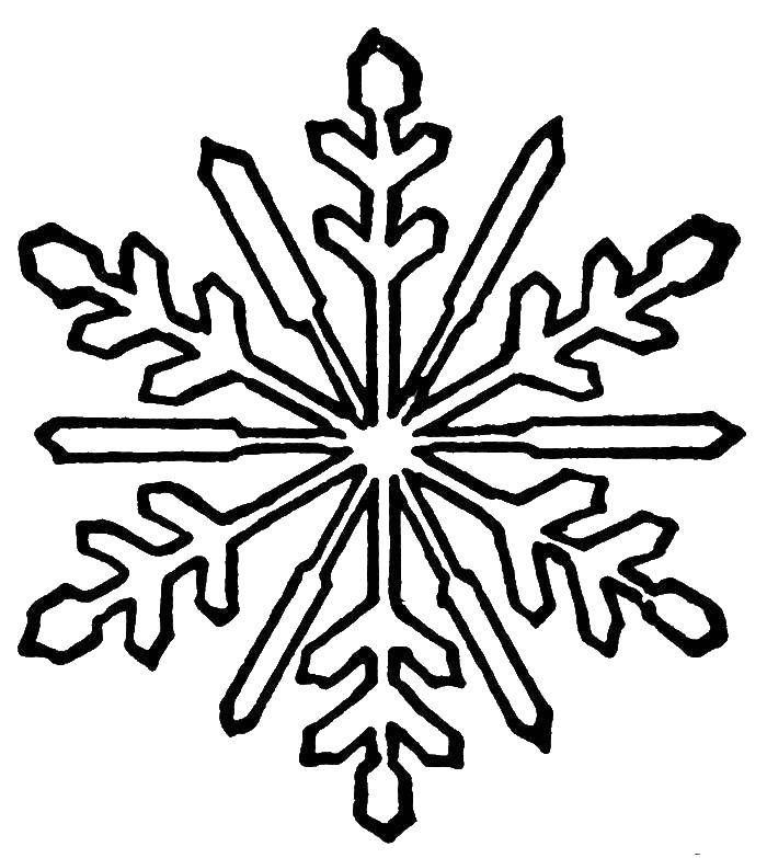 Раскраска Снежинка Скачать ,зима, снег, снежинка,.  Распечатать 