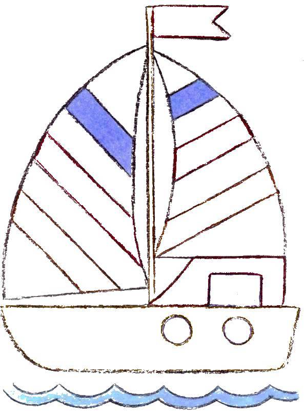 Раскраска Кораблик Скачать ,корабль, море,.  Распечатать 