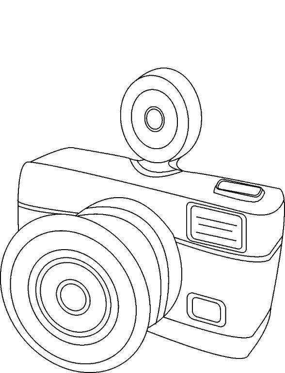 Раскраска Фотоаппарат Скачать ,фотоаппарат,.  Распечатать 