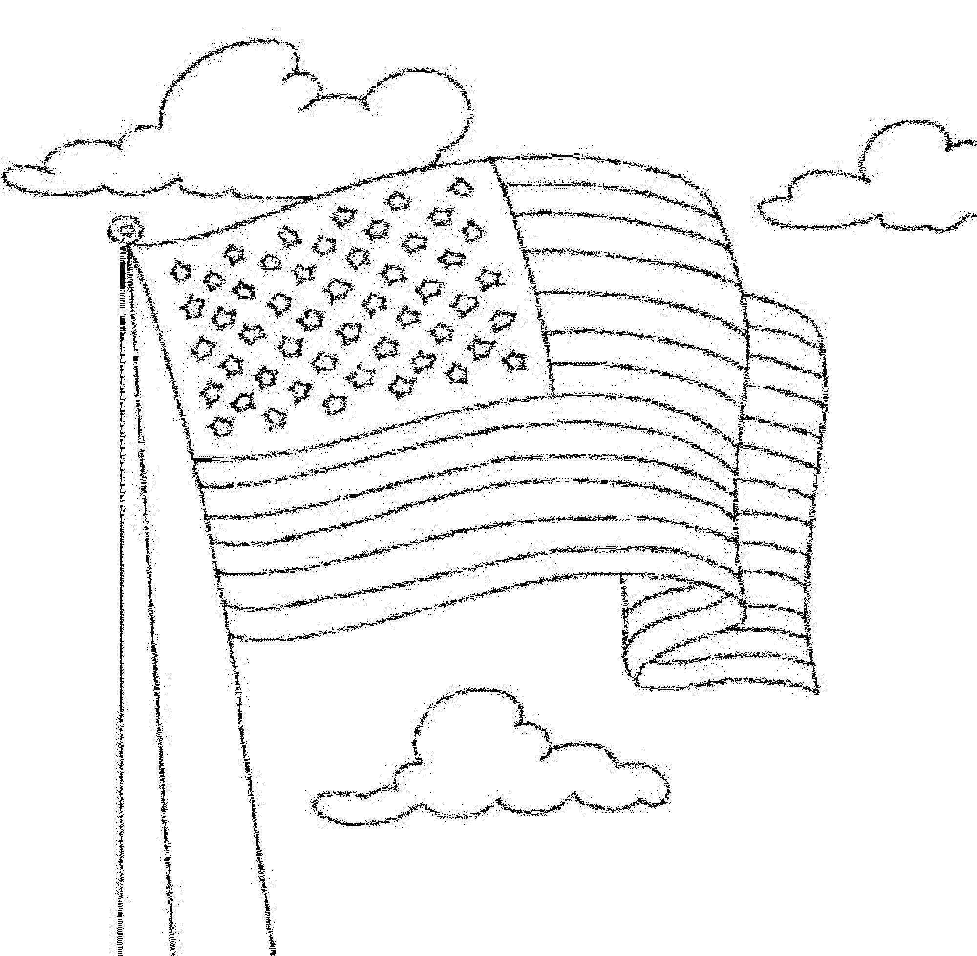 Раскраска Развивается флаг сша Скачать ,флаги, США, Америка,.  Распечатать 