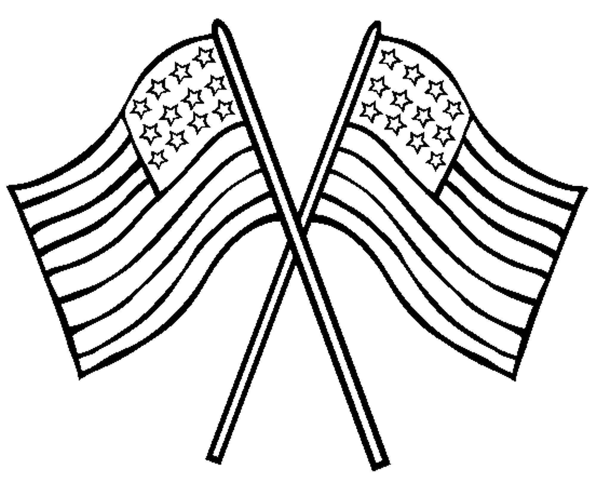 Название: Раскраска 2 флага сша. Категория: США. Теги: США, Америка, флаги.