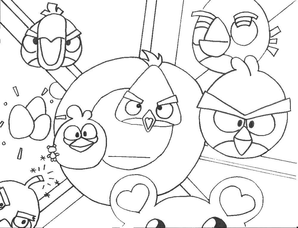 Название: Раскраска Andry birds, игра. Категория: Персонаж из игры. Теги: Angry Birds, персонаж из игры.
