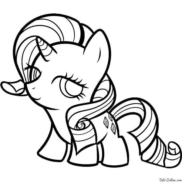 Раскраска Пони из my little pony с рогом Скачать ,Пони, My little pony ,.  Распечатать 