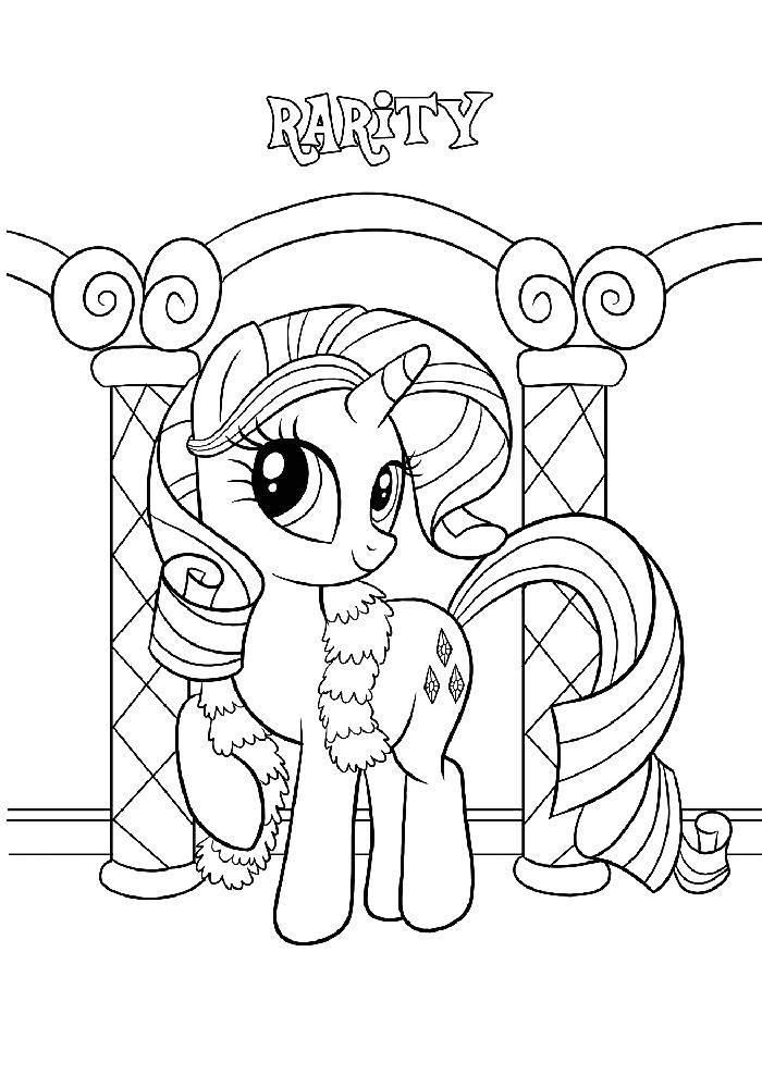 Раскраска Рэрити Скачать ,Пони, My little pony ,.  Распечатать 