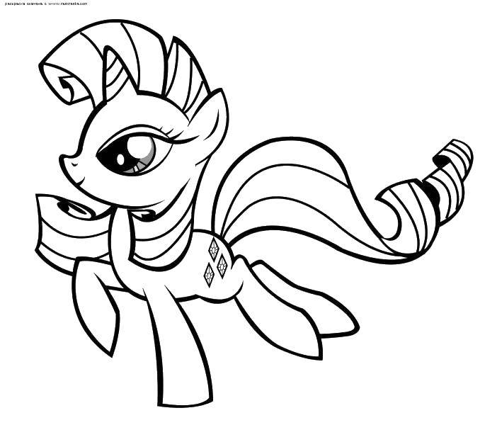 Название: Раскраска Бегущая пони из my little pony . Категория: Пони. Теги: Пони, My little pony .