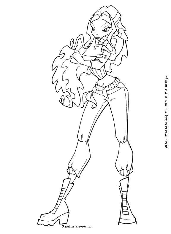 Название: Раскраска Лейла. Категория: феи. Теги: Персонаж из мультфильма, Winx.