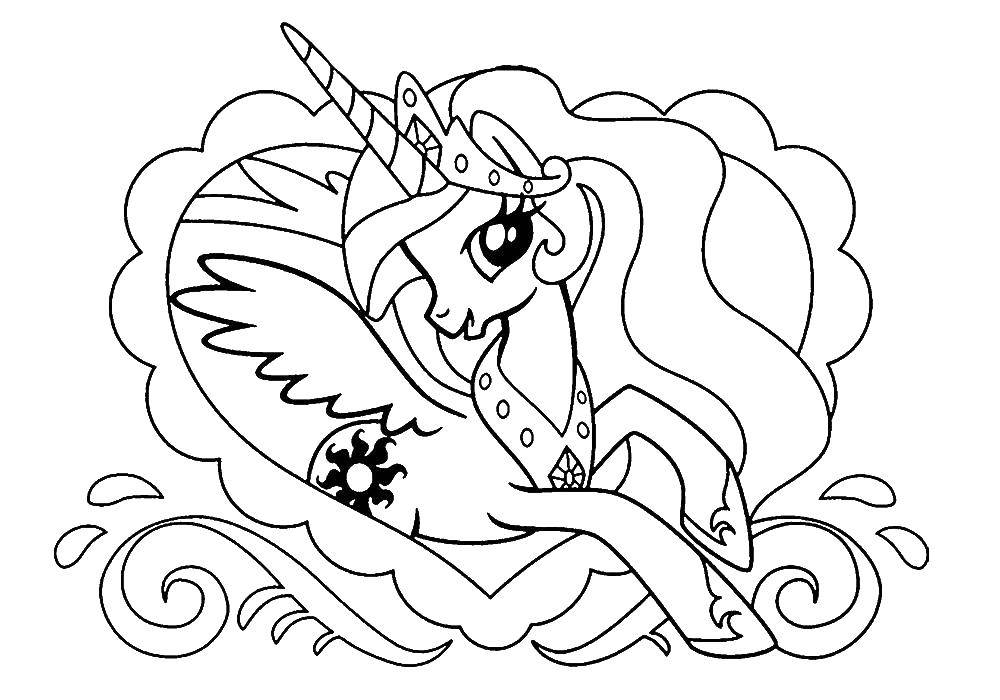 Название: Раскраска Пони из сердечка. Категория: Пони. Теги: Пони, My little pony .