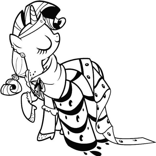 Название: Раскраска Пони в мантии. Категория: Пони. Теги: Пони, My little pony .