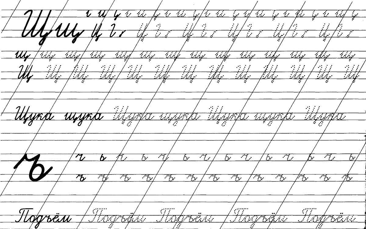 Название: Раскраска Буквы щ и ъ. Категория: прописи буквы. Теги: Пропись, буквы.