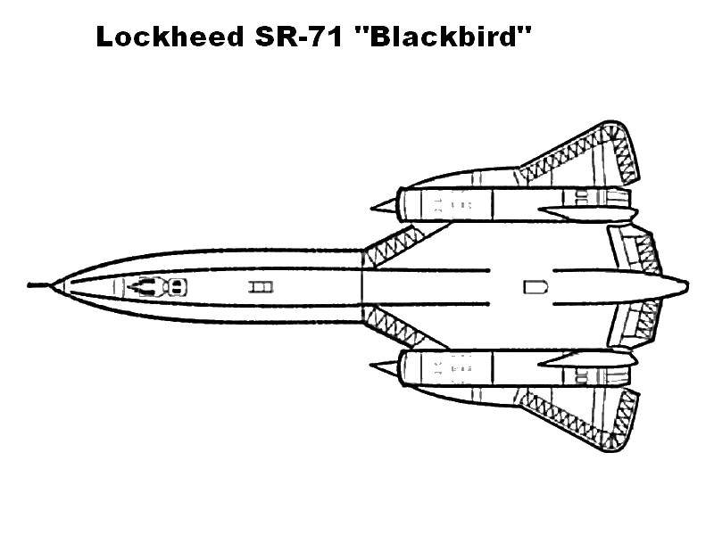 Раскраска Ракета sr-71 Скачать ,ракета, военная техника, военное, война,.  Распечатать 