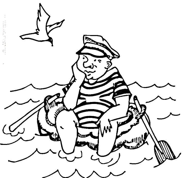Название: Раскраска Моряк. Категория: море. Теги: море, моряк.