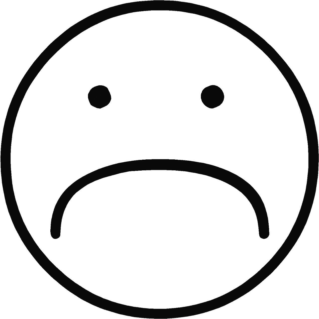 Название: Раскраска Грустный смайлик. Категория: смайлики. Теги: смайлик, круг, глаза.