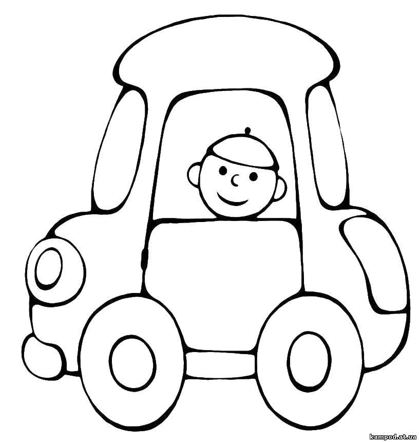 Название: Раскраска Автомобилист. Категория: Раскраски для малышей. Теги: Транспорт, машина.