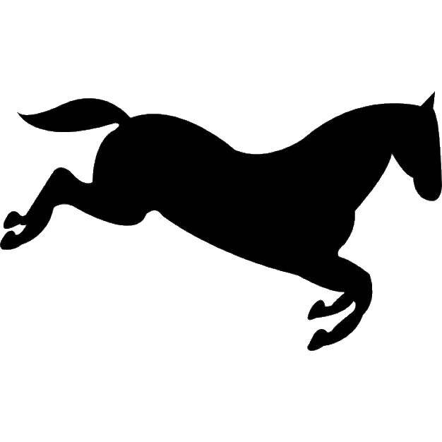 Раскраска Шаблон лошади Скачать ,контуры лошади, шаблоны,.  Распечатать 