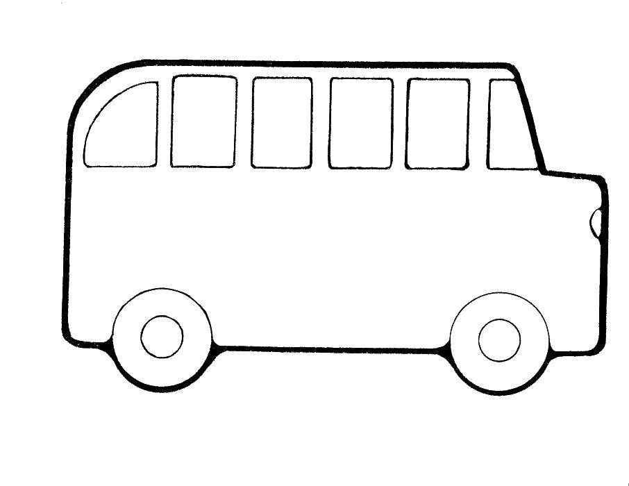 Раскраска Контур автобуса Скачать ,автобус, контур,.  Распечатать 