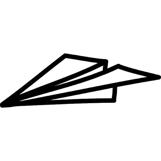 Название: Раскраска Бумажный самолетик. Категория: самолеты. Теги: самолеты, бумажный самолет.
