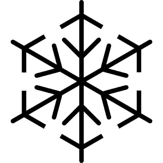 Раскраска Геометрическая снежинка Скачать ,снежинка, контуры,.  Распечатать 
