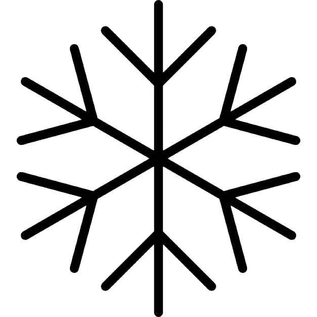 Название: Раскраска Простая снежинка. Категория: Контур снежинки. Теги: снежинка, контуры снежинки.