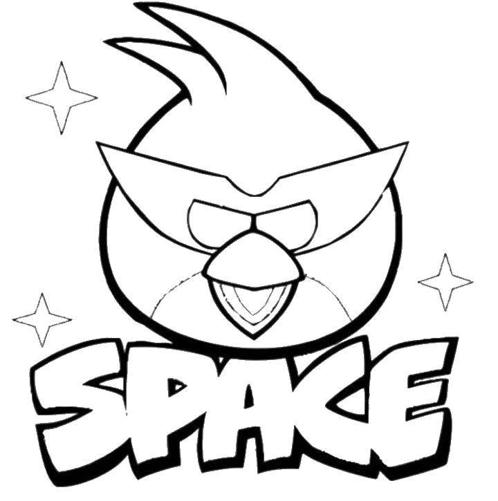 Название: Раскраска Космическая птица angry birds. Категория: angry birds. Теги: птица, angry birds.