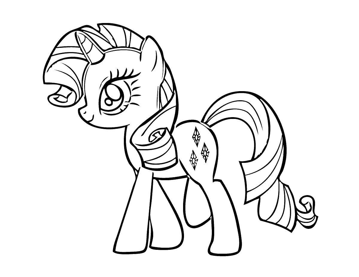 Раскраска Поняшка из my little pony . Скачать ,Пони, My little pony ,.  Распечатать 