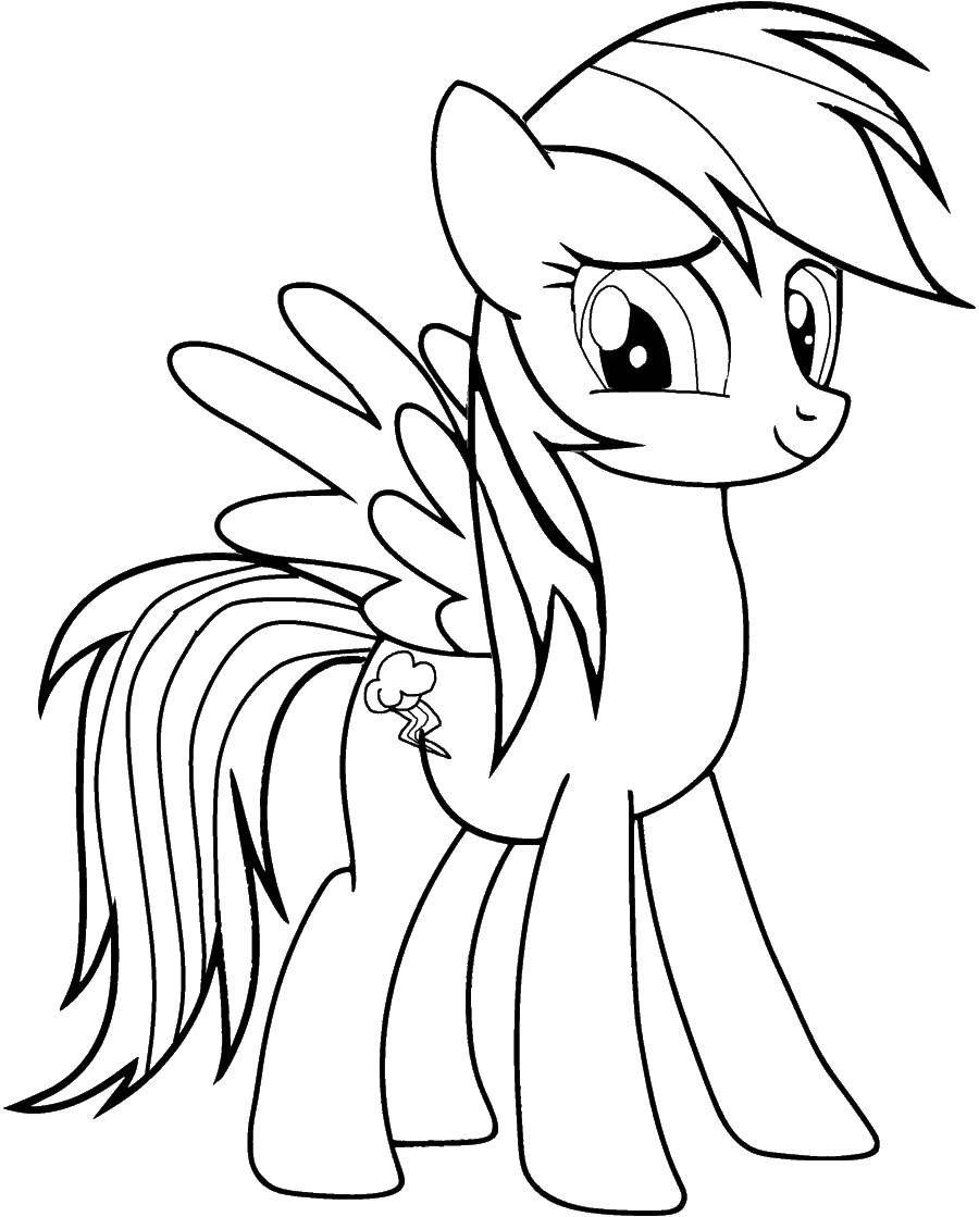Название: Раскраска Игривый пони.. Категория: Пони. Теги: Пони, My little pony .