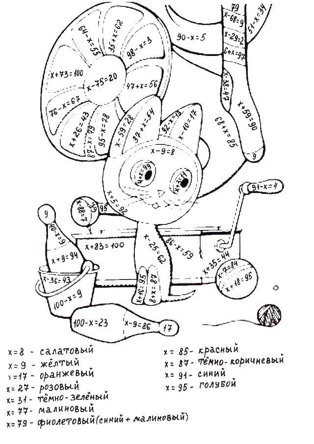 Раскраска Котенок по имени гав Скачать ,математика, загадка,.  Распечатать 