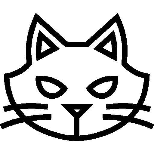 Раскраска Контур головы кошки Скачать ,голова, кошка, контур,.  Распечатать 