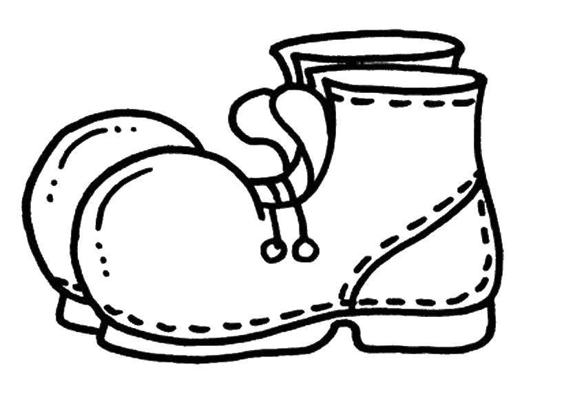Название: Раскраска Ботинки. Категория: одежда. Теги: одежда, обувь, ботинки.
